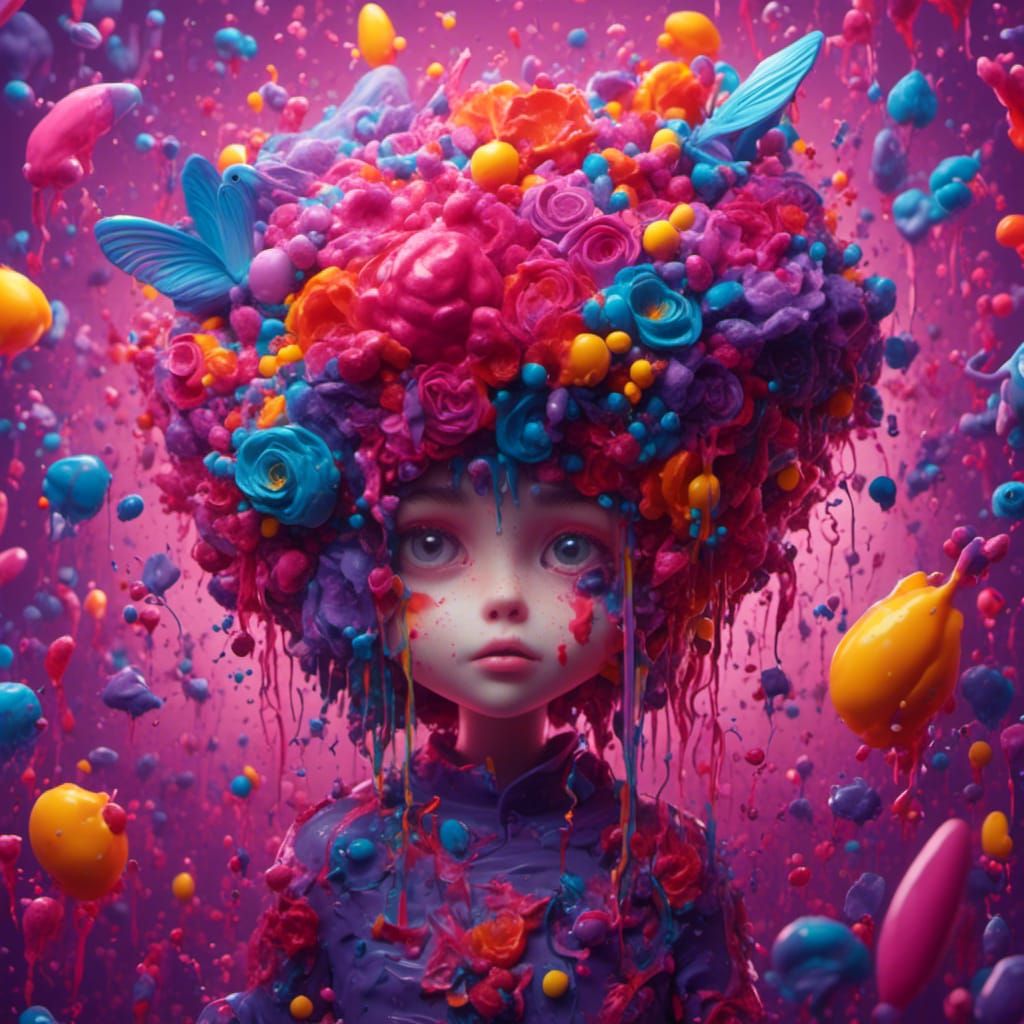 Vibrant Graffiti Art with Melting Textures