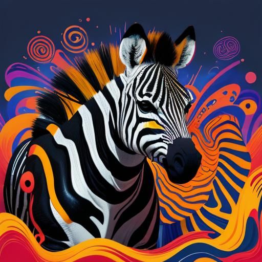 Barcode Zebra: Vibrant Abstract Illustration