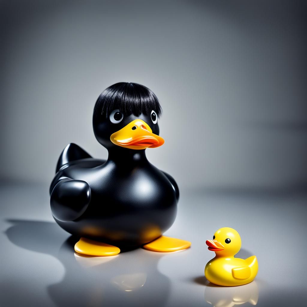 Rubber Duck in Latex Outfit: CGI Image