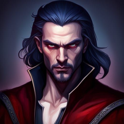 Hyperrealistic Portrait of Dracula from Castlevania