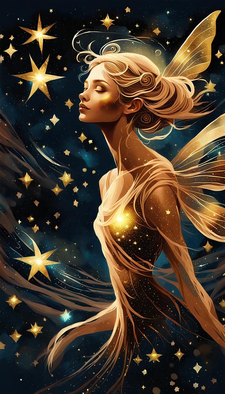 Ethereal Fairy Portrait in Impasto Style