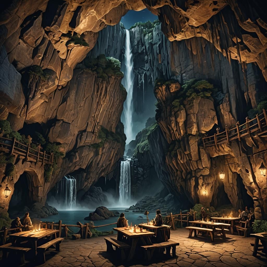 Night Sky Over Henneth Annûn Cave in Ithilien