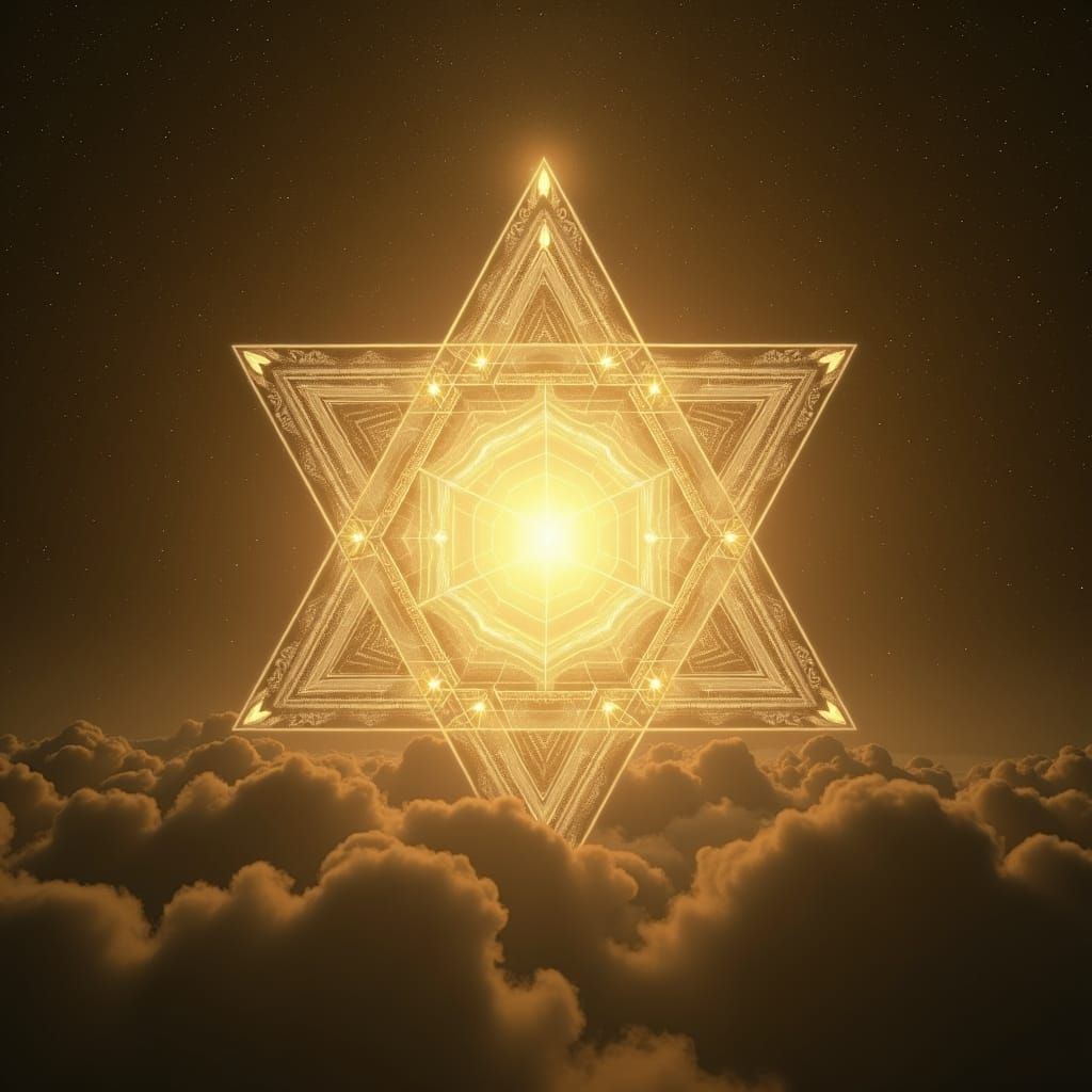 Golden Sacred Geometry Star Tetrahedron