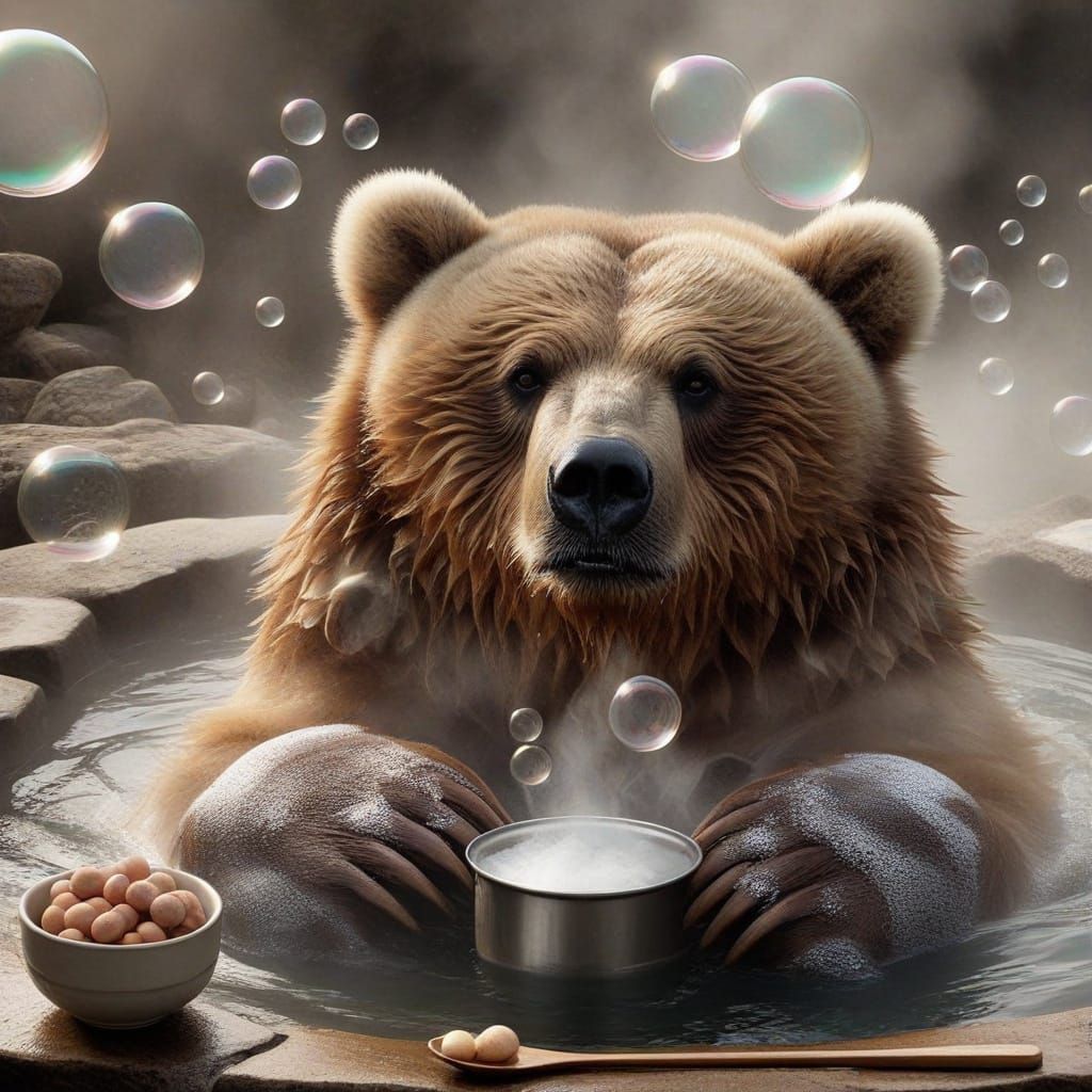 Photograph of a Relaxing Obese Kodiak Bear