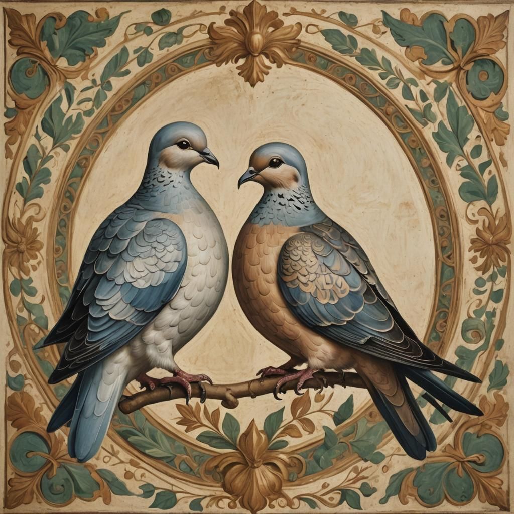 Elegant Renaissance Turtles in Artful Harmony