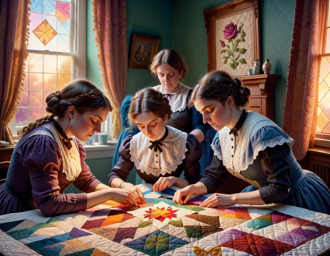Victorian Women's Quilting Bee at Magic Hour