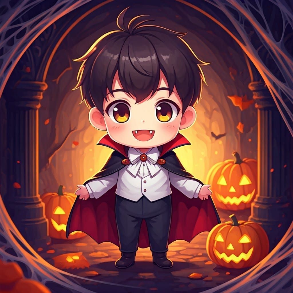 Dracula Chibi: Anime Style Halloween Kid