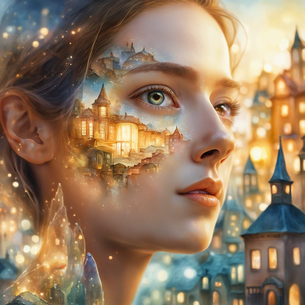 Surreal Portrait: City Within a Woman