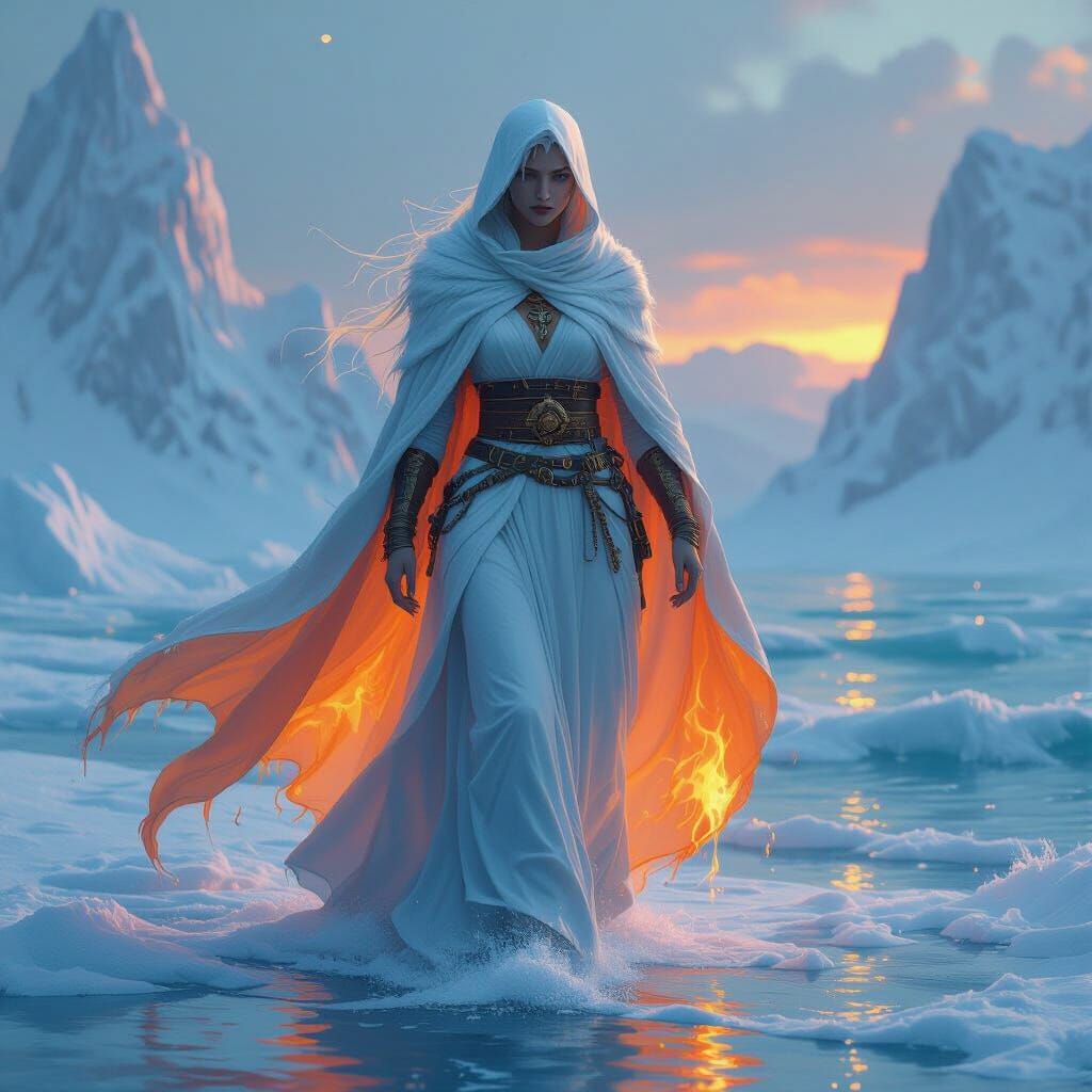 Goddess of Ice and Fire on the Sea