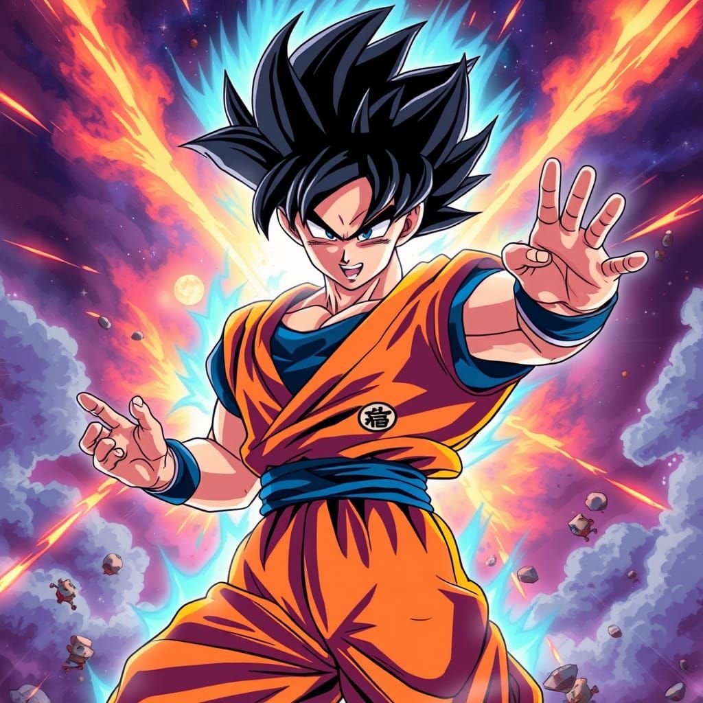Goku in Ultra Instinct Mode, Anime Art Style