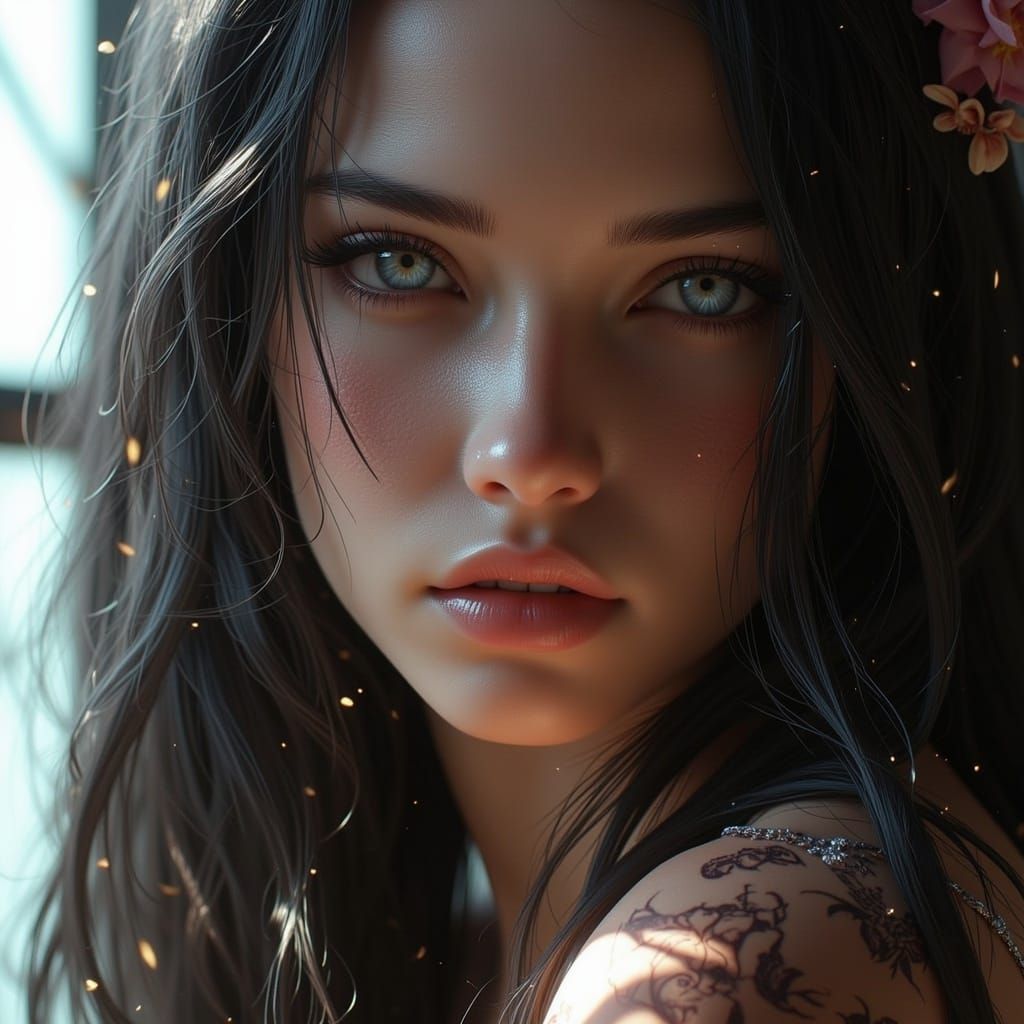 Elegant Couple Portrait in Digital Art Style