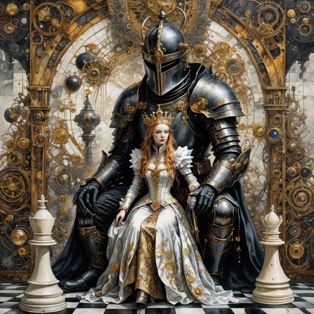 White Queen sits on her Black Knight Throne