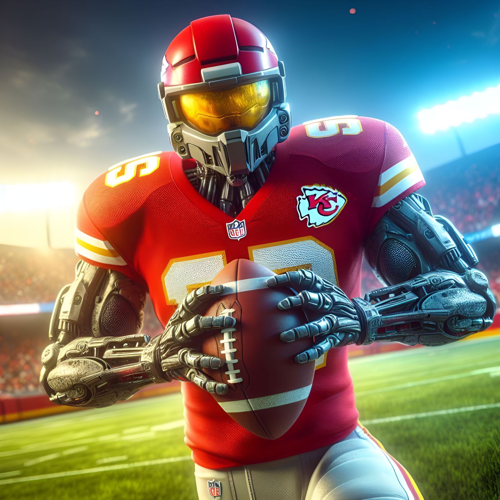 Master Chief Sports a Chiefs Jersey