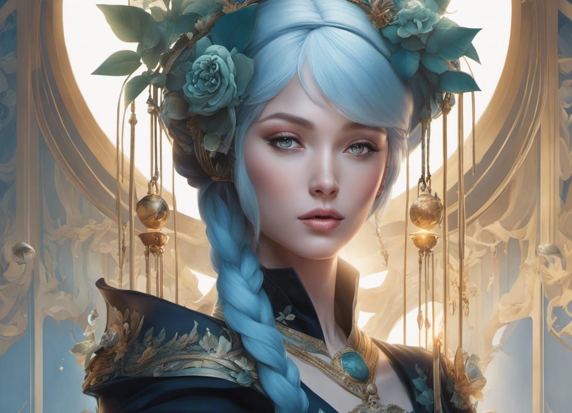 Beautiful Wood Nymph in Cel-Shaded Fantasy Art