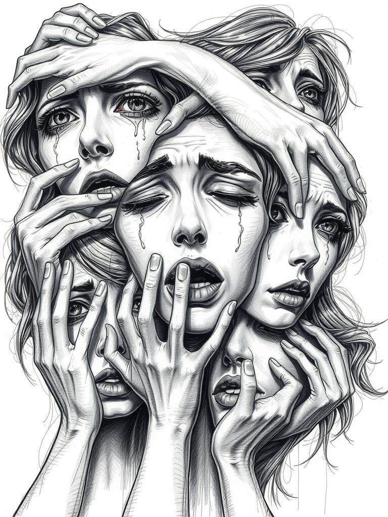 Surreal Portraits of Emotional Turmoil in Black and White