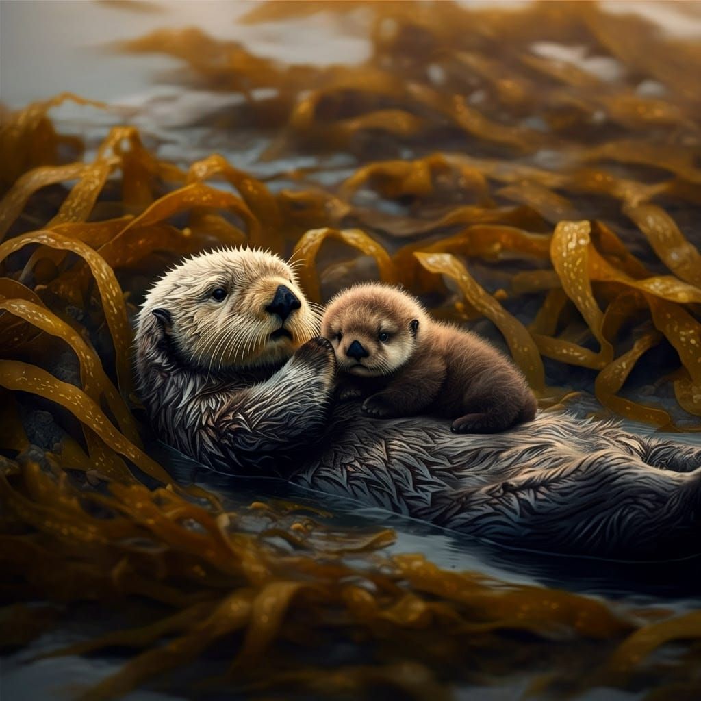 SEA OTTER & CUB