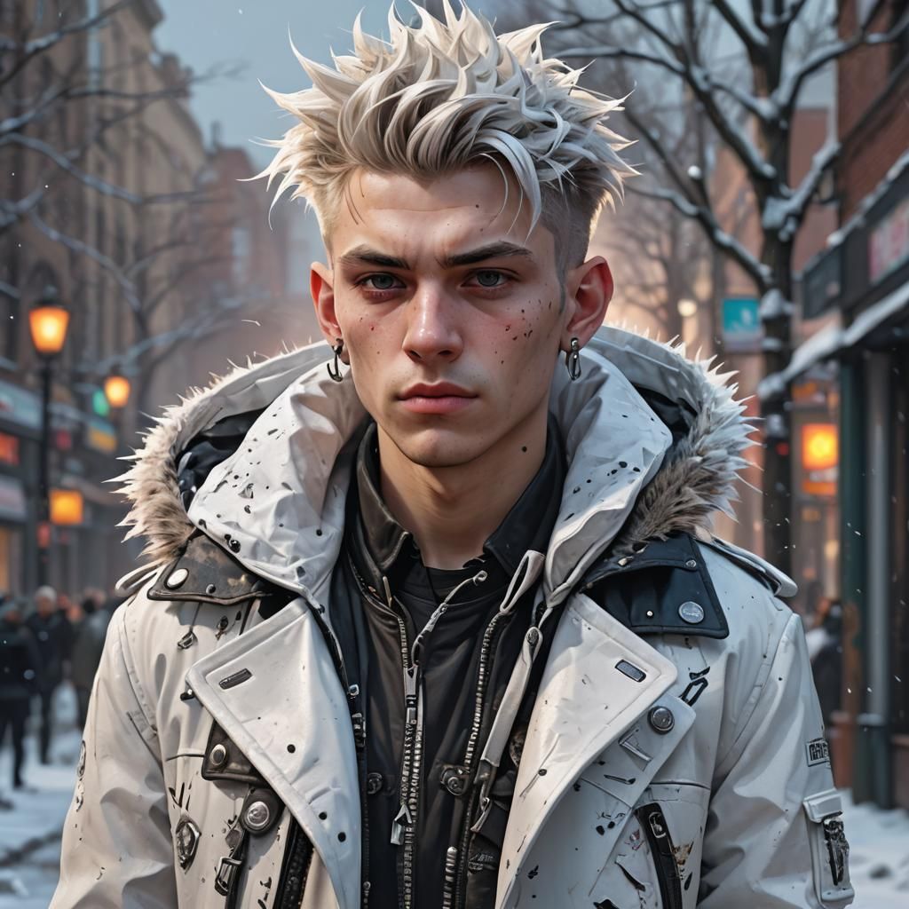 Punk Teen Portrait in Detailed Digital Art Style