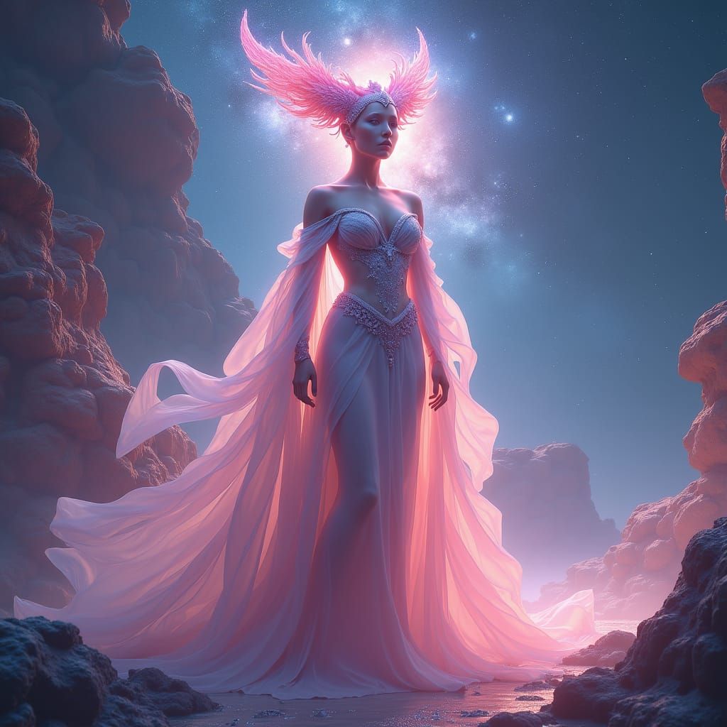 Regal Arcturian Star Seed Chloe in Ethereal Dreamscape