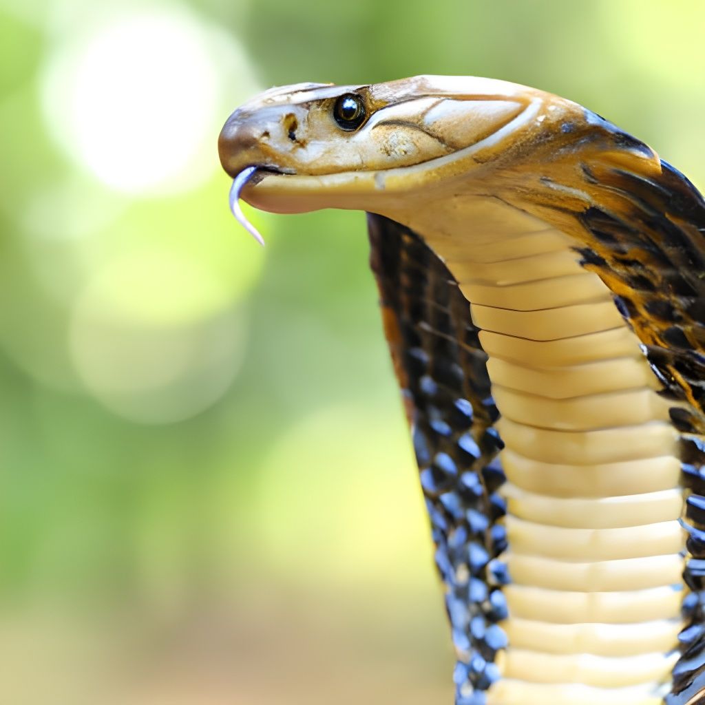 Detailed Cobra Snake Head Macro Photograph