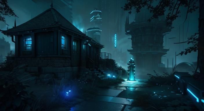 Futuristic Warrior in Abandoned City, in Greg Rutkowski Styl...