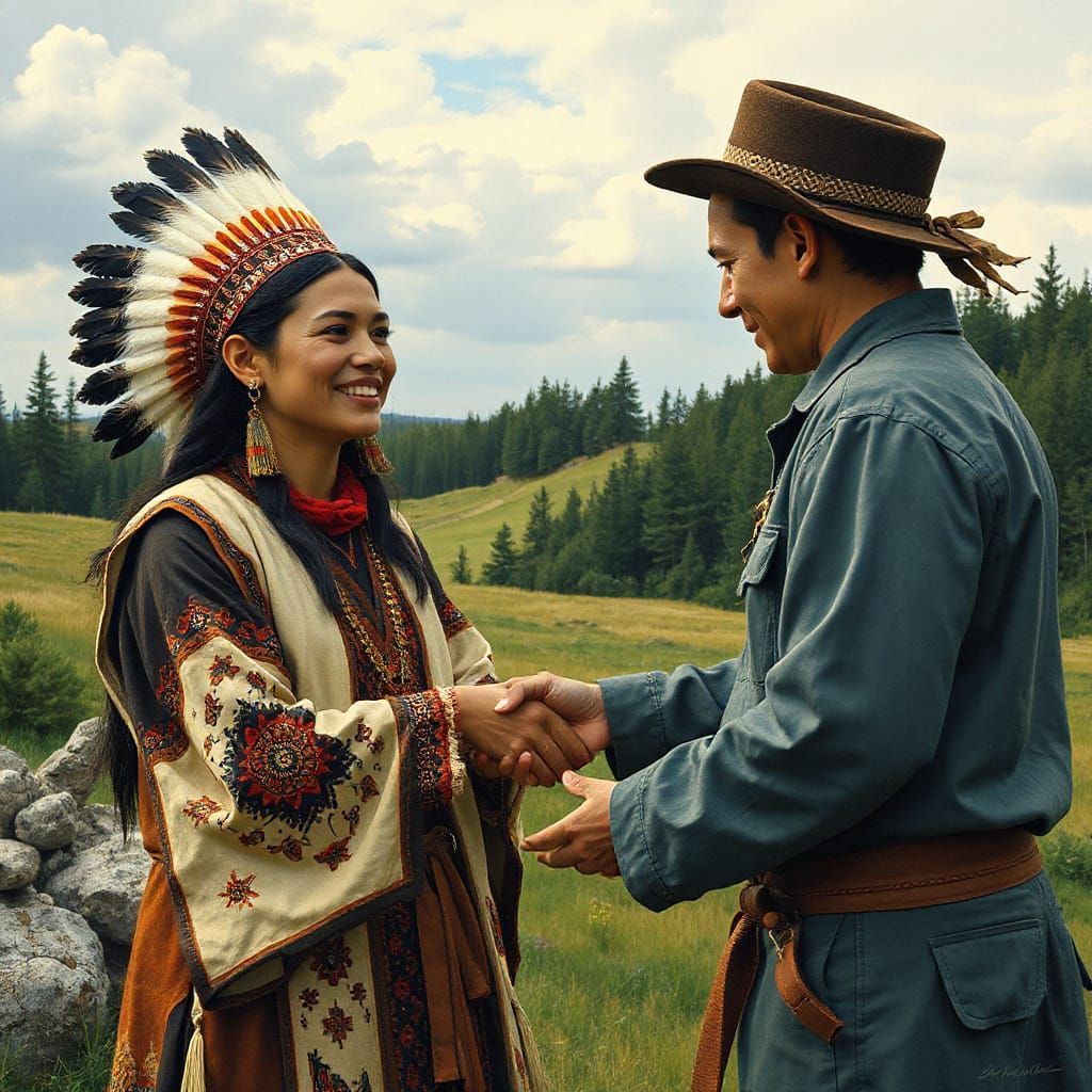 Indigenous Woman in Cultural Harmony