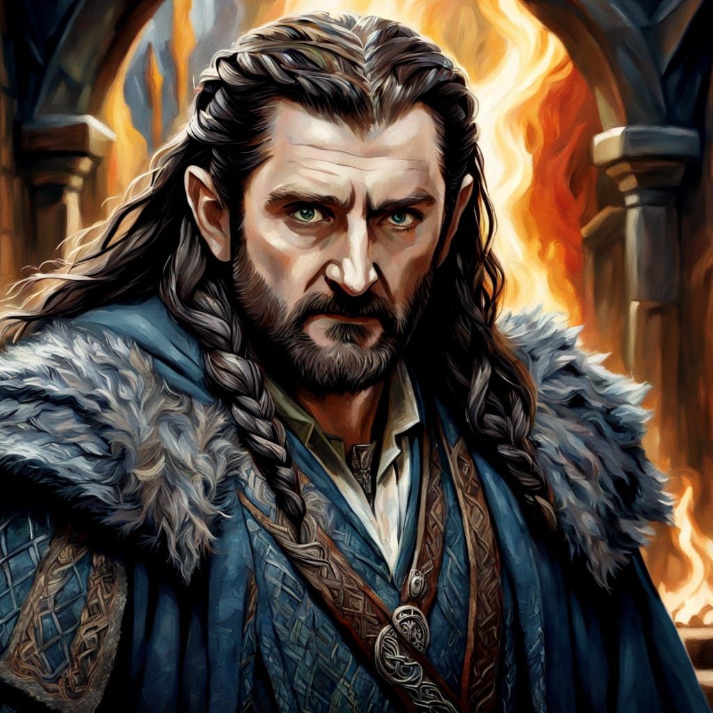 Thorin Oakenshield Portrait in Classical Oil Style