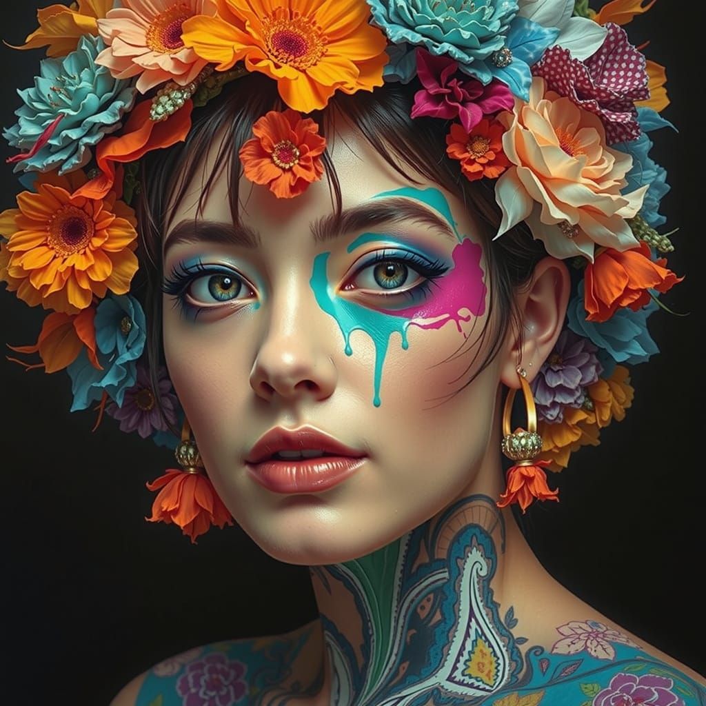 Vibrant Colors Merge in a Sensory Experience