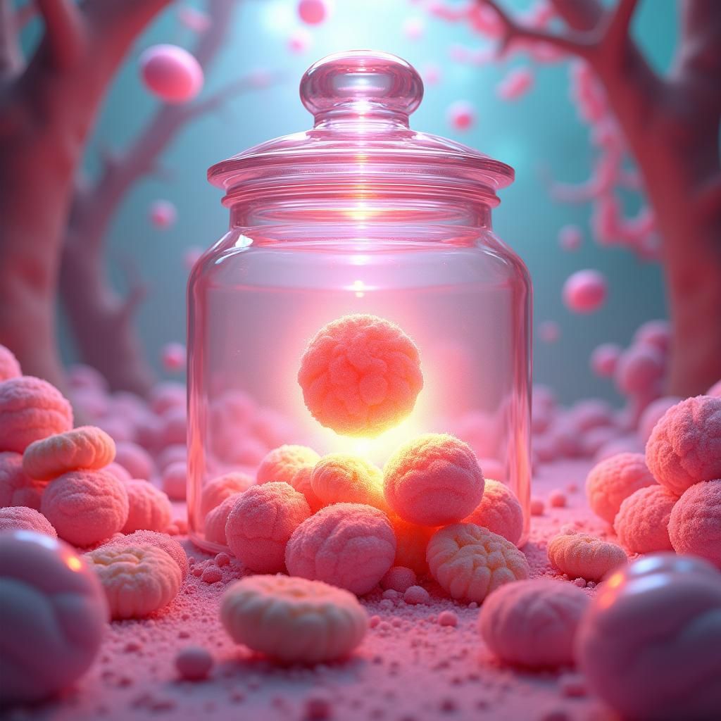 Enchanted Candy Store with Floating Candy, 3D Digital Art