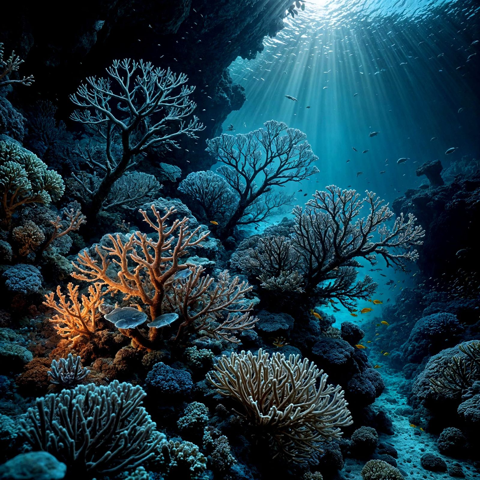 Glowing Arctic Reef Scene in Cinematic Film Style