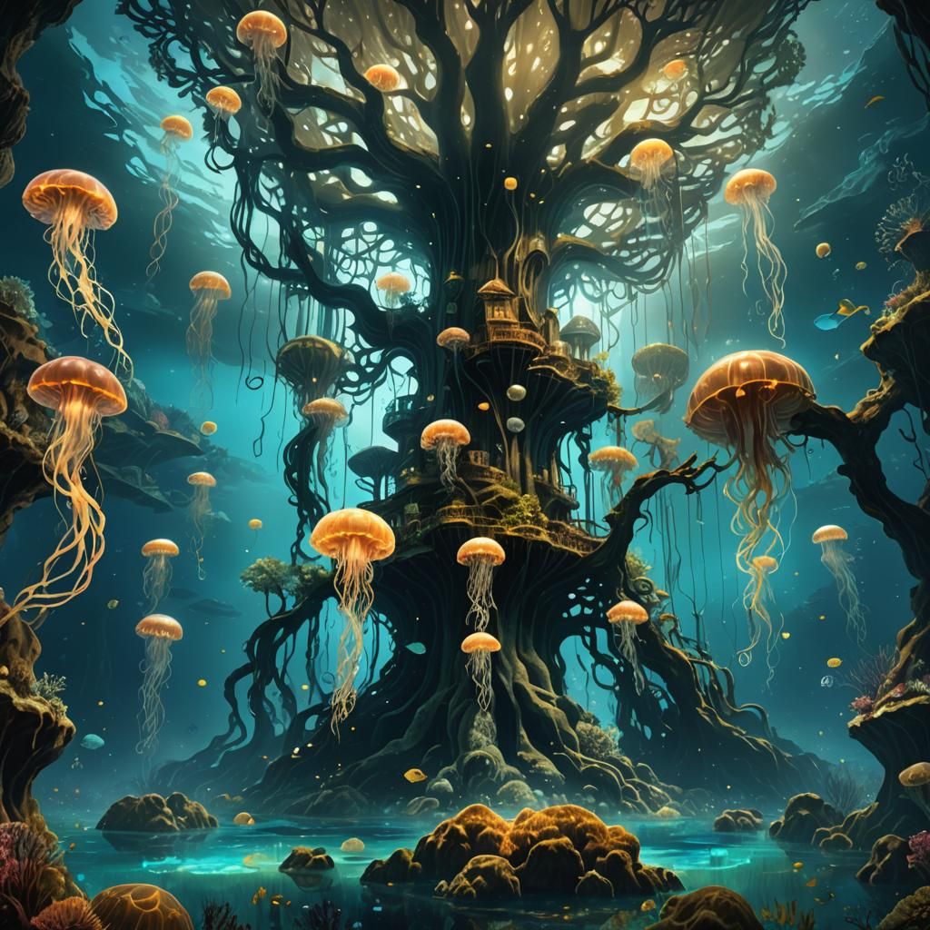Underwater Palace: A Surreal Digital Painting