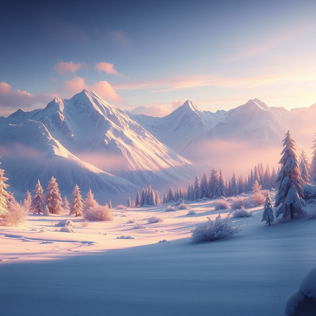 Majestic Winter Wonderland in Unreal Engine 5 Style