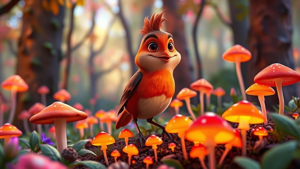 Robin in Enchanted Forest: Disney Pixar Style