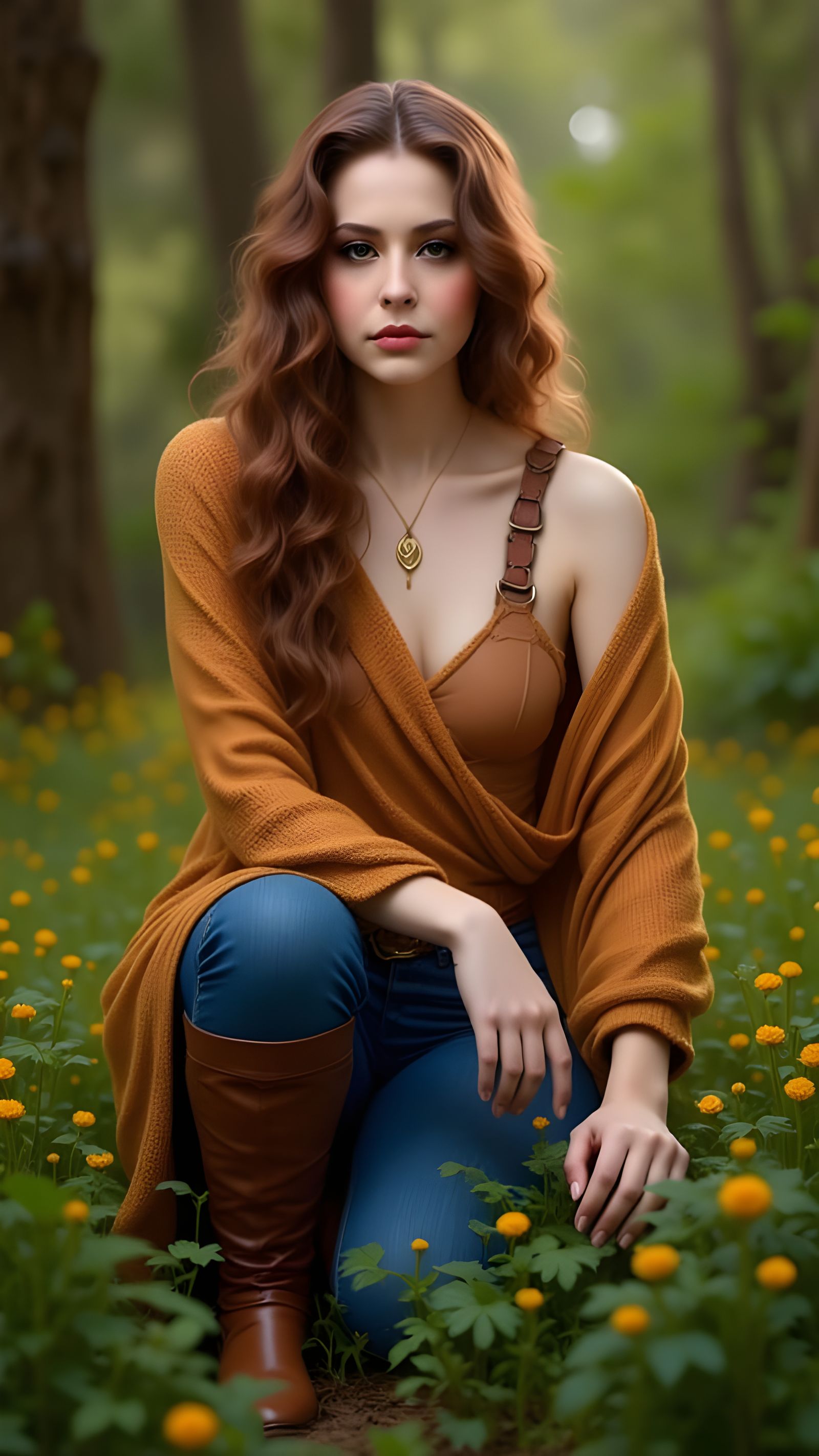 Ethereal Fantasy Portrait in a Whimsical Forest Setting