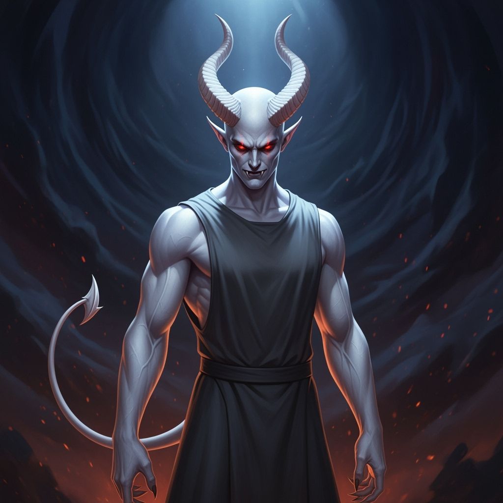 White Devil Figure in Dramatic Vortex