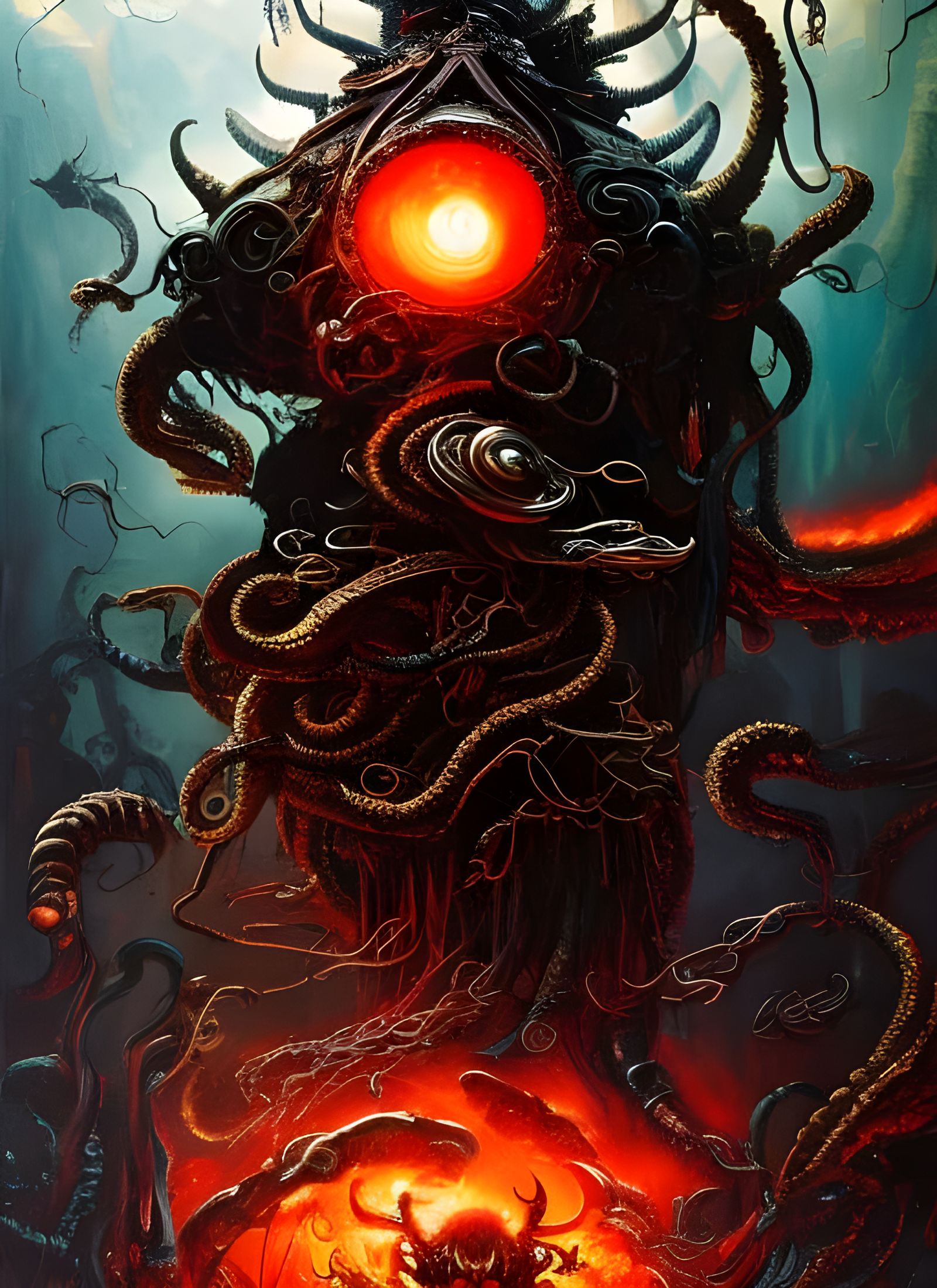 Skull Exploding in Paint: Detailed Digital Illustration