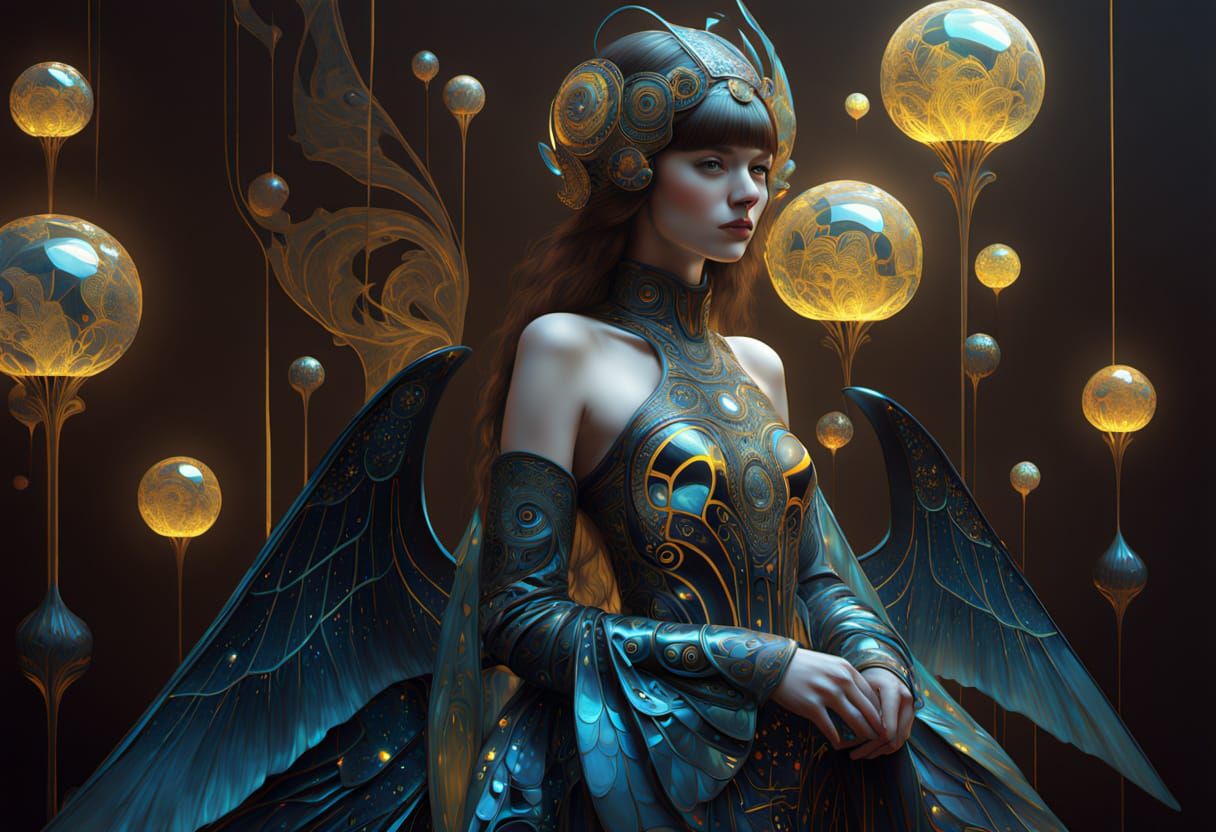 Intricately Detailed Bio-luminescent Fantasy Landscape