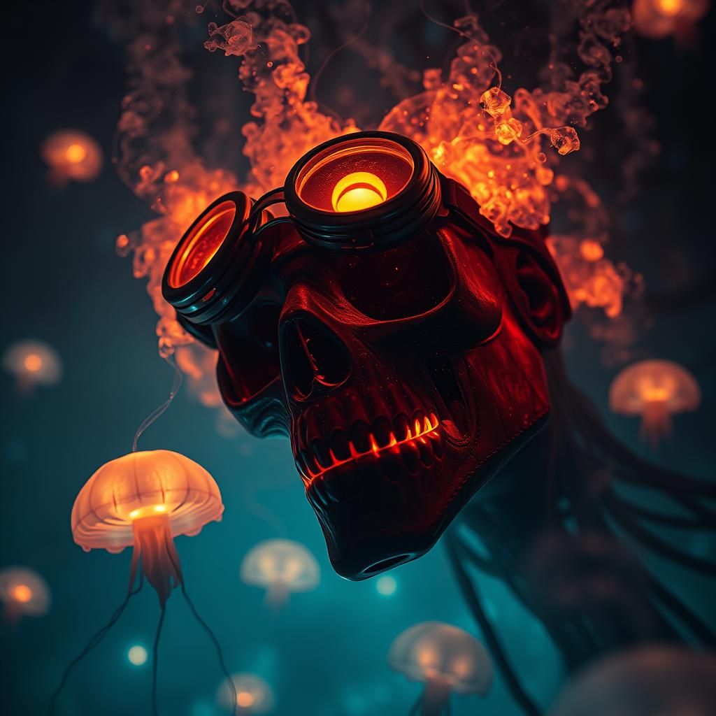 Underwater Fractal Flames in Beksiński Lighting