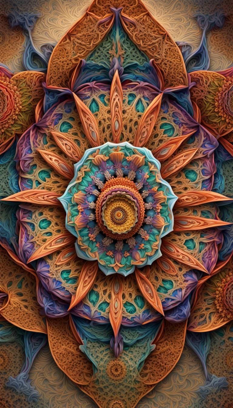 Colorful 3D Mandalas: Geometric Harmony and Unity