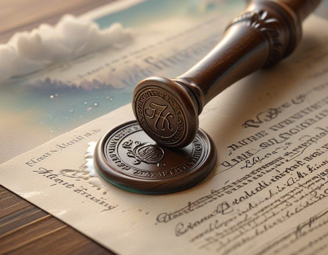 Close Up of Wax Seal and Stamp on Desk