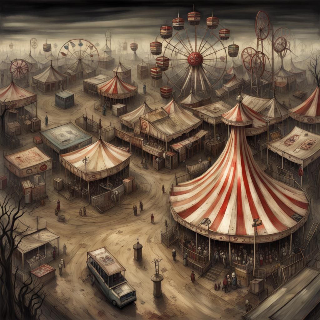 Abandoned Carnival in Art Brut Style