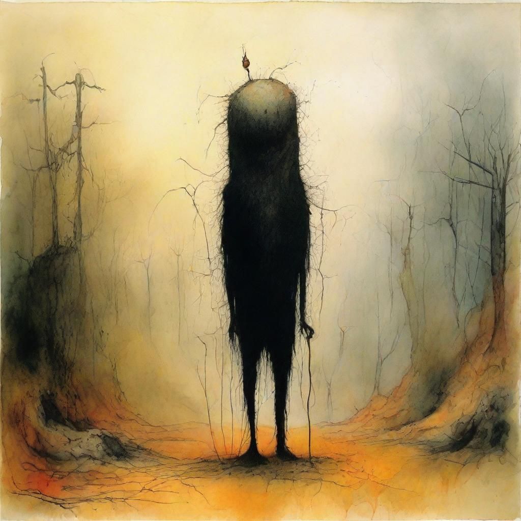 Sack Man Gouache Style Impressionist Masterpiece