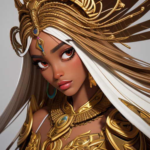 mesmerizing Ethereal Golden Warrio Princess,
