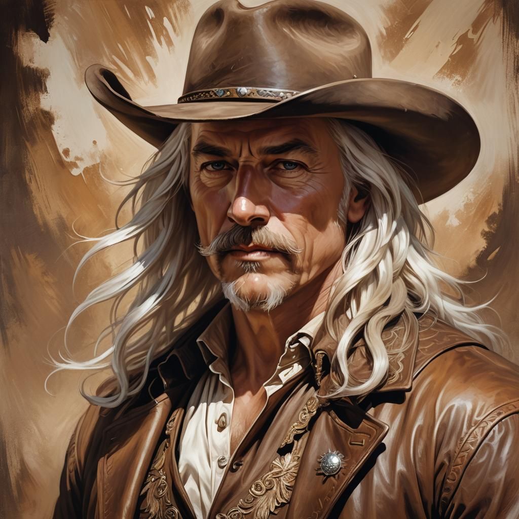 Buffalo Bill Cody Impressionistic Portrait