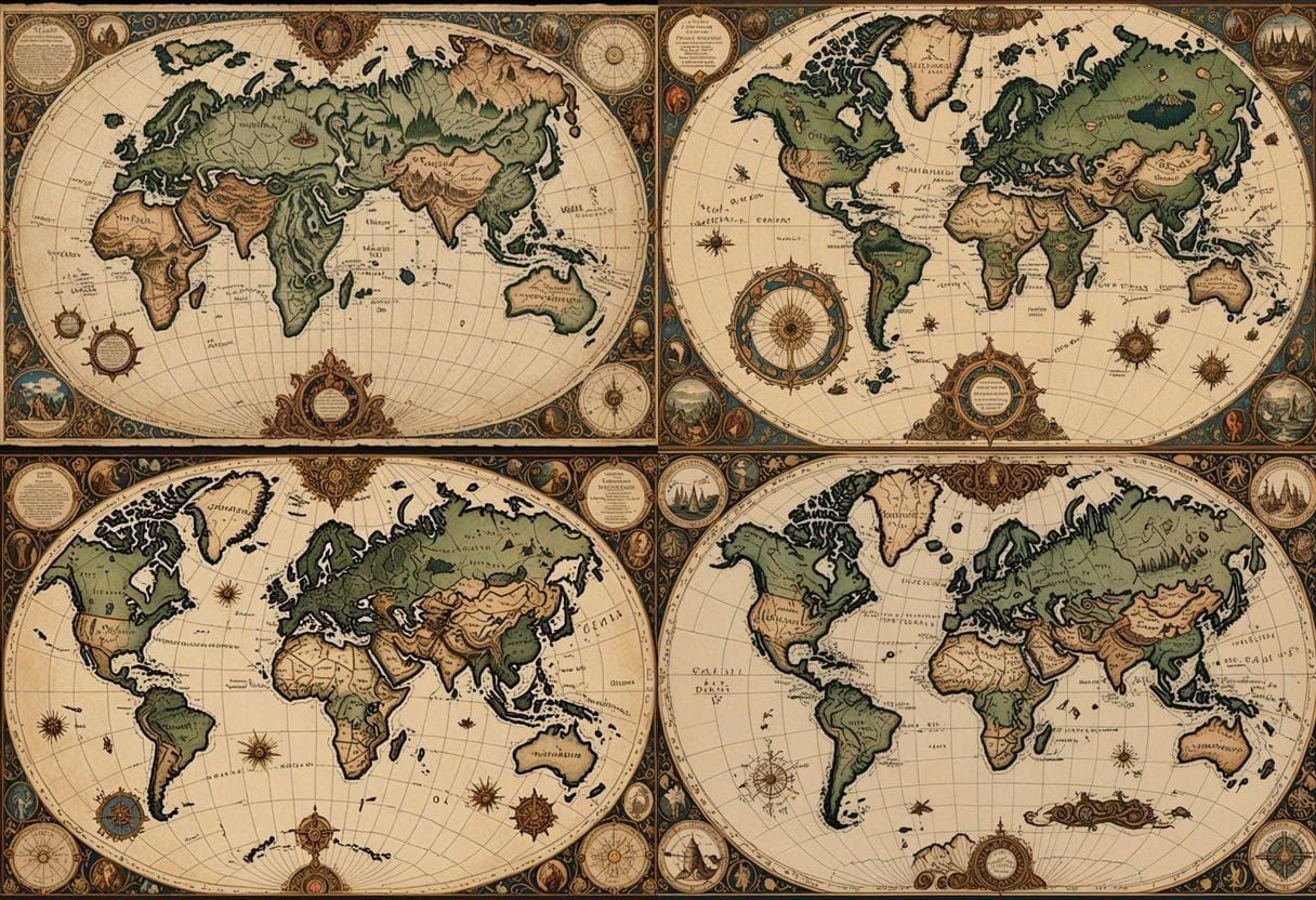 Fantasy Map Resembling Earth's Continental Layout
