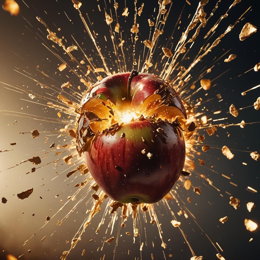 Exploding Apple in Cinematic Slow Motion