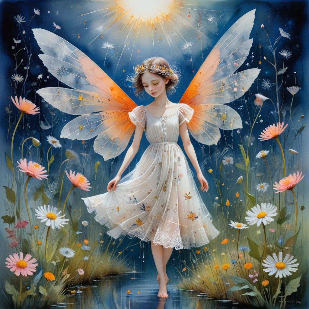 Enchanted Fairy in a Sunlit Garden