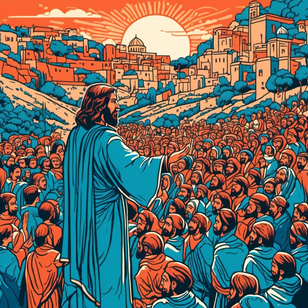 Pop Art Sermon on the Mount in Jerusalem