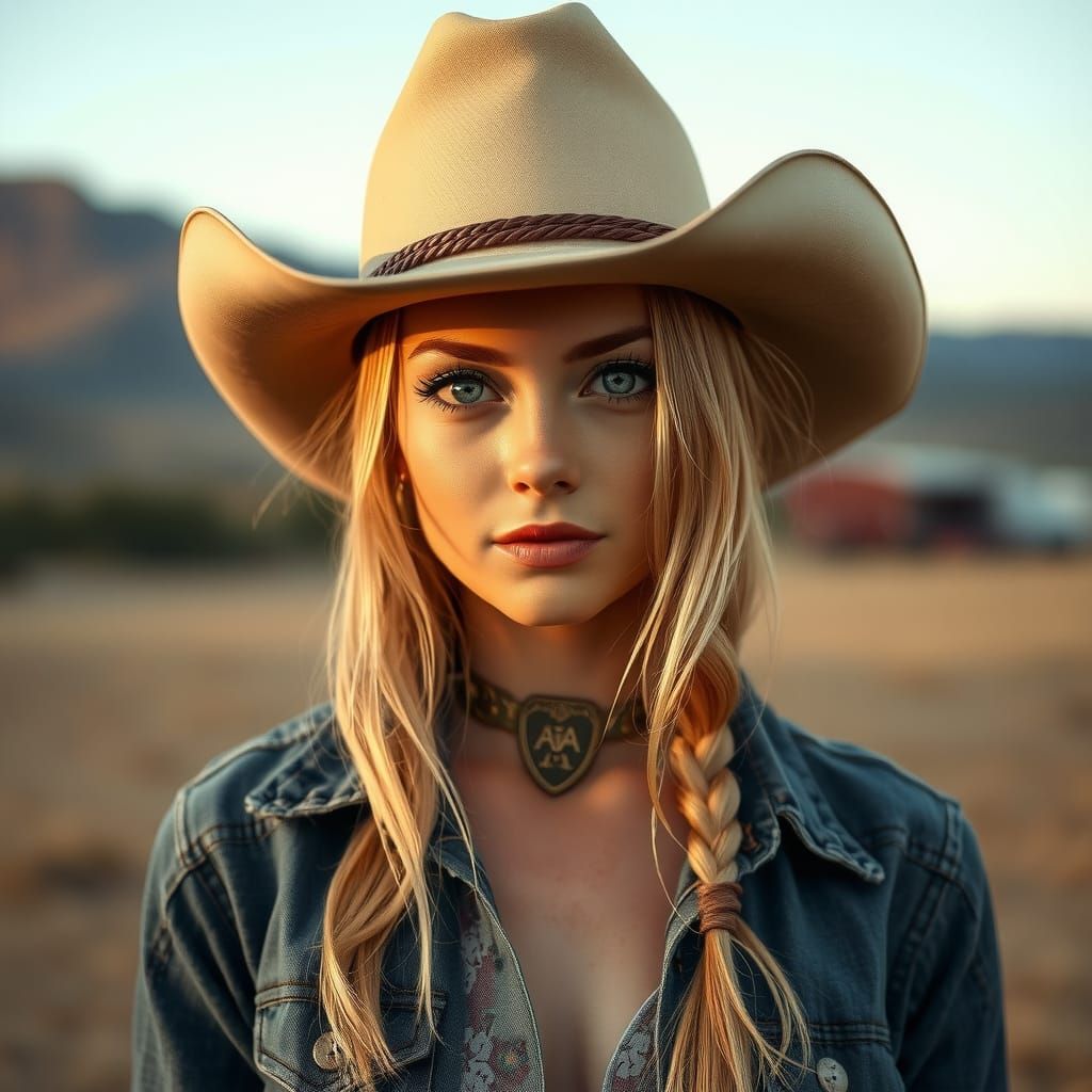 Blonde Cowgirl Portrait