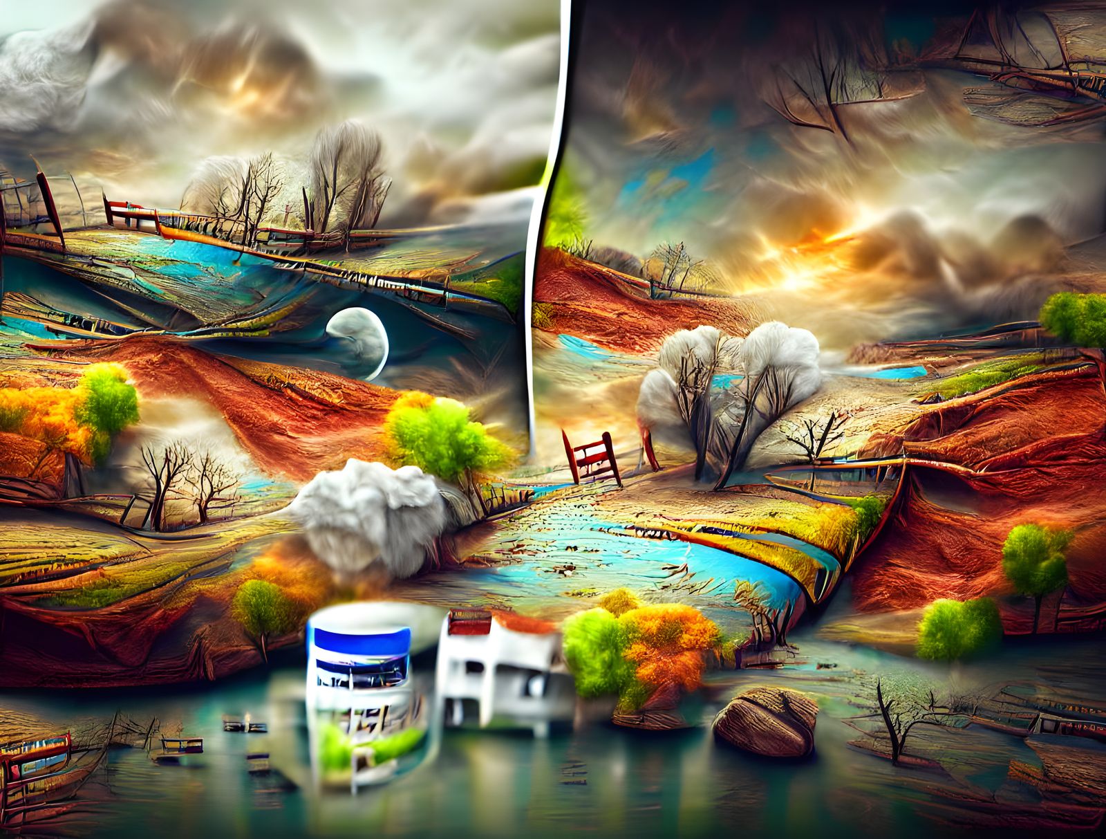 Sad Landscape in Detailed 8K Painting