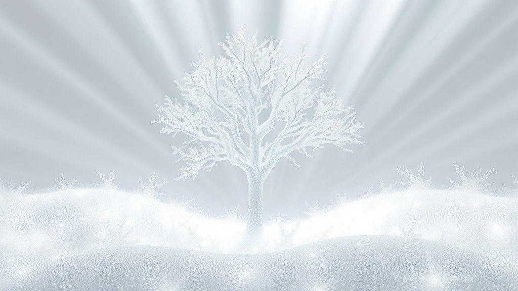 Ethereal Crystal Landscape with Radiant Light Tree and Iride...